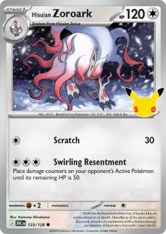 Hisuian Zoroark 123/128 Common card from 30th Celebration