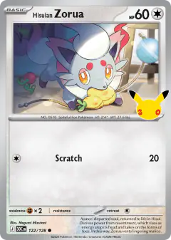Hisuian Zorua 122/128 Common card from 30th Celebration