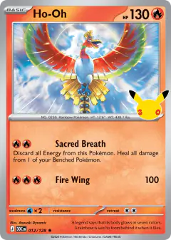 Ho-Oh 012/128 Rare card from 30th Celebration