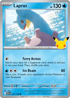 Lapras 017/128 Common card from 30th Celebration