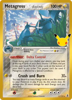 Metagross 11/113 Rare Holo card from 30th Celebration