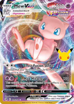 Mew VMAX 114/264 Holo Rare VMAX card from 30th Celebration