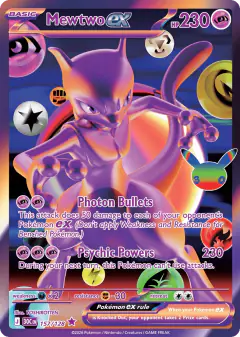 Mewtwo ex 157/128 Futuristic Rare card from 30th Celebration