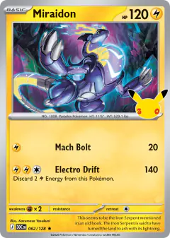 Miraidon 062/128 Rare card from 30th Celebration