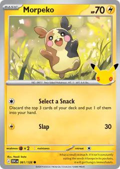 Morpeko 061/128 Common card from 30th Celebration
