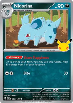 Nidorina 088/128 Common card from 30th Celebration