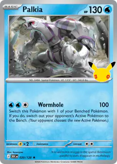Palkia 020/128 Rare card from 30th Celebration