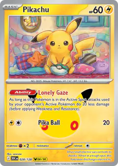 Pikachu 028/128 Pikachu Rare card from 30th Celebration