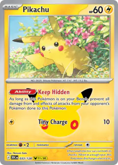 Pikachu 033/128 Pikachu Rare card from 30th Celebration