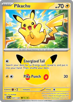 Pikachu 037/128 Pikachu Rare card from 30th Celebration