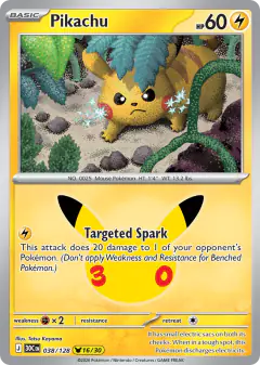 Pikachu 038/128 Pikachu Rare card from 30th Celebration