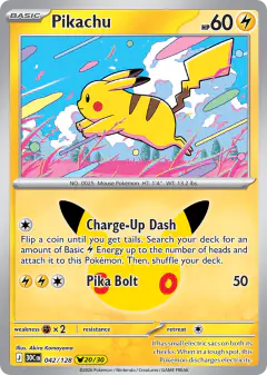 Pikachu 042/128 Pikachu Rare card from 30th Celebration