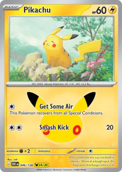 Pikachu 046/128 Pikachu Rare card from 30th Celebration