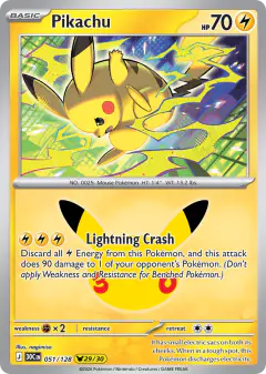 Pikachu 051/128 Pikachu Rare card from 30th Celebration