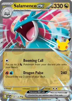 Salamence ex 109/128 Double Rare card from 30th Celebration