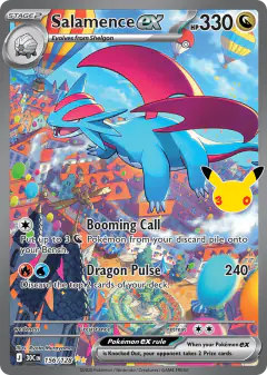 Salamence ex 156/128 Special Illustration Rare card from 30th Celebration