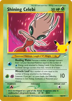 Shining Celebi 106/105 Rare Secret card from 30th Celebration
