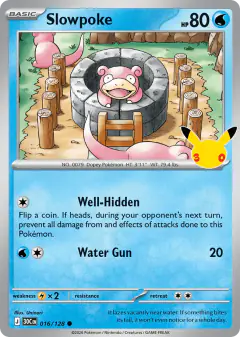 Slowpoke 016/128 Common card from 30th Celebration