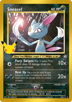 Sneasel 25/111 Rare card from 30th Celebration