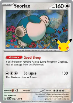 Snorlax 119/128 Common card from 30th Celebration
