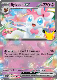 Sylveon ex 071/128 Double Rare card from 30th Celebration
