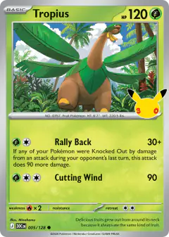 Tropius 005/128 Common card from 30th Celebration