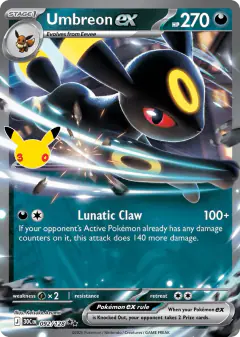 Umbreon ex 092/128 Double Rare card from 30th Celebration