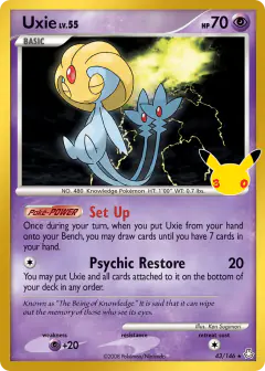 Uxie 43/146 Rare card from 30th Celebration