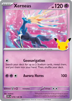 Xerneas 076/128 Rare card from 30th Celebration