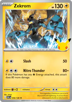 Zekrom 056/128 Rare card from 30th Celebration