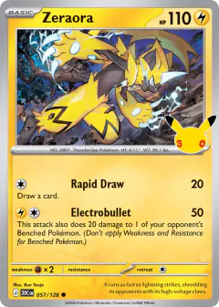 Zeraora 057/128 Common card from 30th Celebration