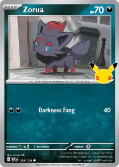 Zorua 095/128 Common card from 30th Celebration