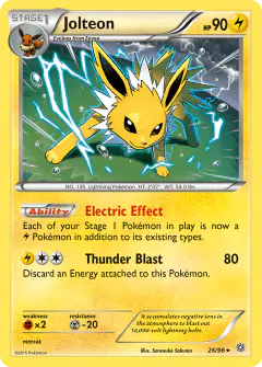 Jolteon 26/98 Rare Holo card from Ancient Origins