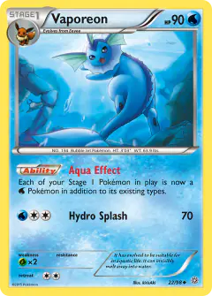 Vaporeon 22/98 Uncommon card from Ancient Origins