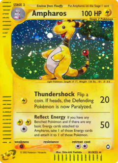 Ampharos H1/H32 Rare Holo card from Aquapolis
