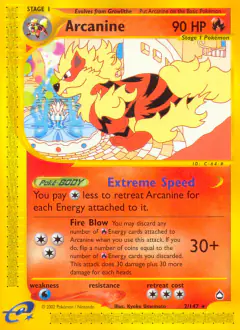 Arcanine 2/147 Rare card from Aquapolis