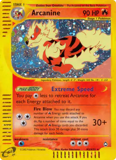 Arcanine H2/H32 Rare Holo card from Aquapolis