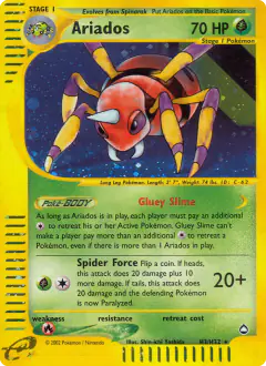 Ariados H3/H32 Rare Holo card from Aquapolis