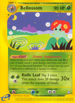 Bellossom 5/147 Rare card from Aquapolis
