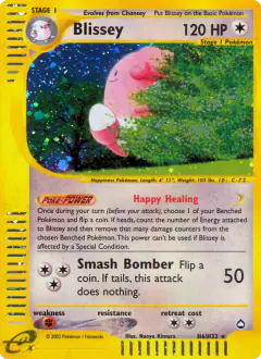 Blissey H6/H32 Rare Holo card from Aquapolis