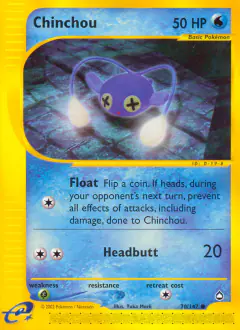 Chinchou 70/147 Common card from Aquapolis