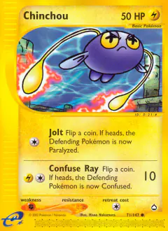 Chinchou 71/147 Common card from Aquapolis