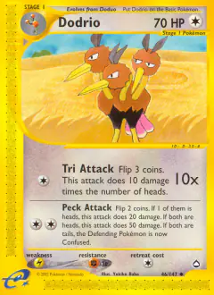 Dodrio 46/147 Uncommon card from Aquapolis