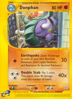 Donphan 7/147 Rare card from Aquapolis