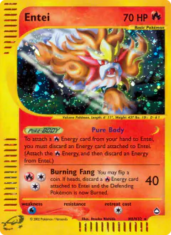 Entei H8/H32 Rare Holo card from Aquapolis