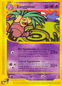 Exeggutor 13/147 Rare card from Aquapolis