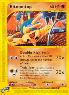 Hitmontop 82/147 Common card from Aquapolis