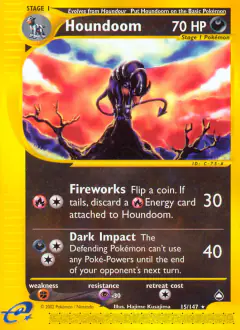 Houndoom 15/147 Rare card from Aquapolis