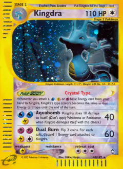 Kingdra 148/147 Rare Secret card from Aquapolis