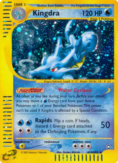Kingdra H14/H32 Rare Holo card from Aquapolis
